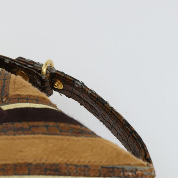 BVLGARI Givenchy Logo Mania Bag Canvas Leather 3 Set Black Brown Auth 160757