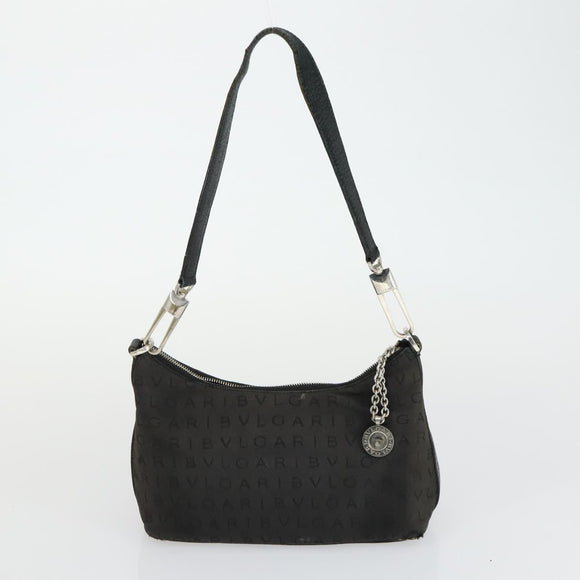 BVLGARI Givenchy Logo Mania Bag Canvas Leather 3 Set Black Brown Auth 160757