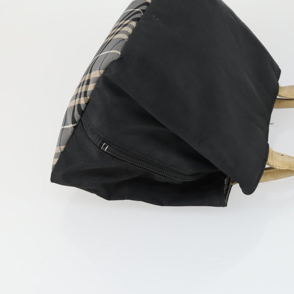 BURBERRY Nova Check Blue Label Hand Bag Nylon 2 Set Black Red Auth 160759