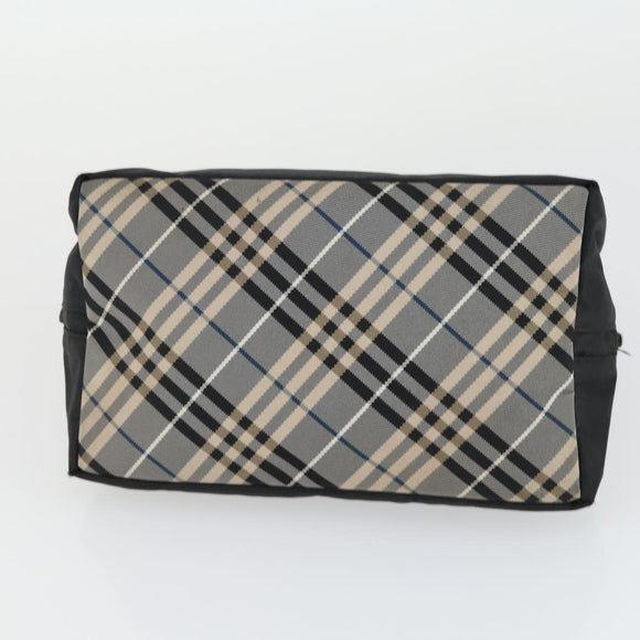 BURBERRY Nova Check Blue Label Hand Bag Nylon 2 Set Black Red Auth 160759