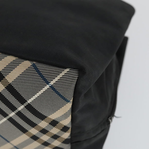 BURBERRY Nova Check Blue Label Hand Bag Nylon 2 Set Black Red Auth 160759