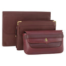 CARTIER Must Line Clutch Bag Leather 3 Set Bordeaux Auth 160760-1