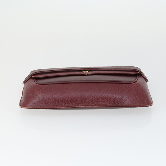 CARTIER Must Line Clutch Bag Leather 3 Set Bordeaux Auth 160760