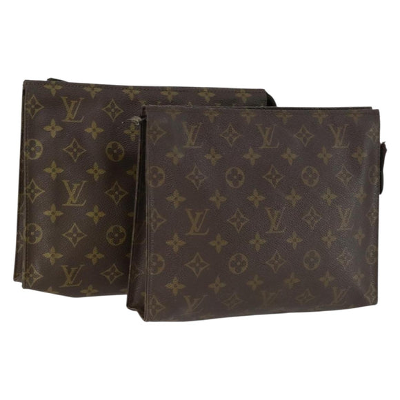 LOUIS VUITTON Monogram Poche Toilette 26 Pouch 2er Set LV Auth 160766