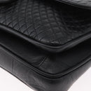 BALLY Quilted Chain Shoulder Bag Leather Black Gold Auth 160783-11