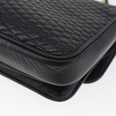 BALLY Quilted Chain Shoulder Bag Leather Black Gold Auth 160783-13