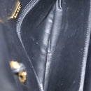 BALLY Quilted Chain Shoulder Bag Leather Black Gold Auth 160783-17