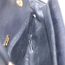BALLY Quilted Chain Shoulder Bag Leather Black Gold Auth 160783-18