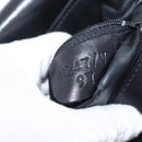 BALLY Quilted Chain Shoulder Bag Leather Black Gold Auth 160783-24