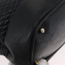 BALLY Quilted Shoulder Bag Leather Black Gold Auth 160784-9