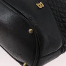 BALLY Quilted Shoulder Bag Leather Black Gold Auth 160784-14