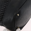 BALLY Quilted Shoulder Bag Leather Black Gold Auth 160784-15