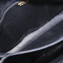 BALLY Quilted Shoulder Bag Leather Black Gold Auth 160784-12