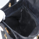 BALLY Quilted Shoulder Bag Leather Black Gold Auth 160784-19