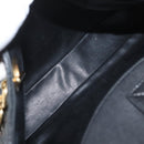 BALLY Quilted Shoulder Bag Leather Black Gold Auth 160784-20