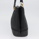 BALLY Quilted Shoulder Bag Leather Black Gold Auth 160784-4