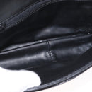 BALLY Quilted Chain Shoulder Bag Leather Black Gold Auth 160785-11