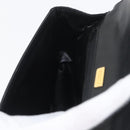 BALLY Quilted Chain Shoulder Bag Leather Black Gold Auth 160785-21