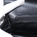 BALLY Quilted Chain Shoulder Bag Leather Black Gold Auth 160785-23