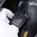 BALLY Quilted Chain Shoulder Bag Leather Black Gold Auth 160785-12