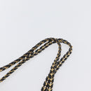 BALLY Quilted Chain Shoulder Bag Leather Black Gold Auth 160785-8