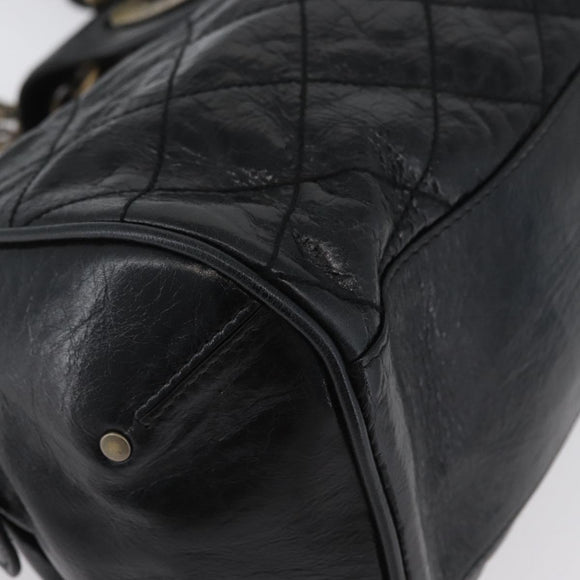 BALLY Tote Bag Leather Black Auth 160786