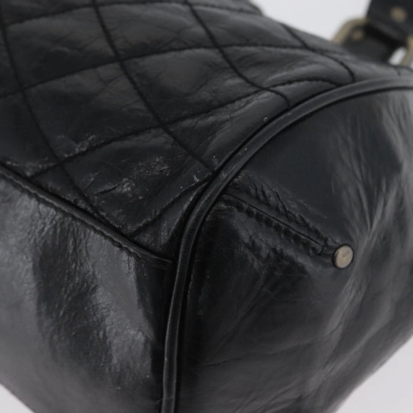 BALLY Tote Bag Leather Black Auth 160786