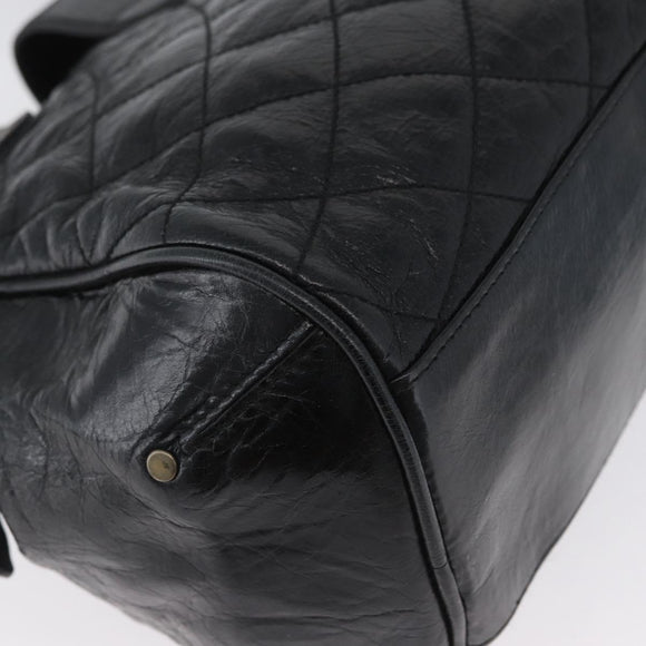 BALLY Tote Bag Leather Black Auth 160786
