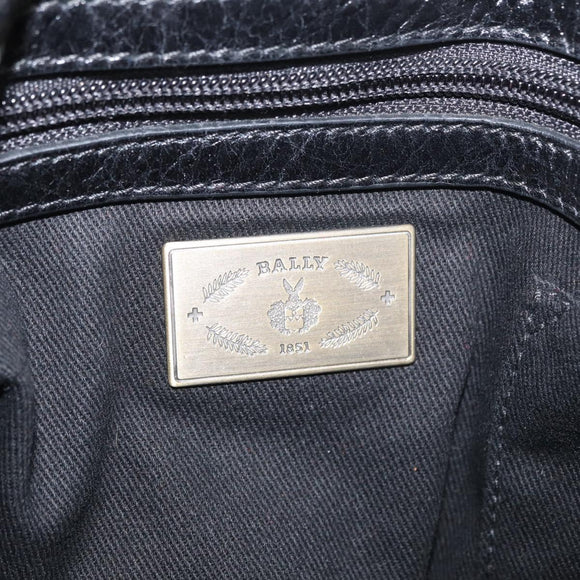 BALLY Tote Bag Leather Black Auth 160786