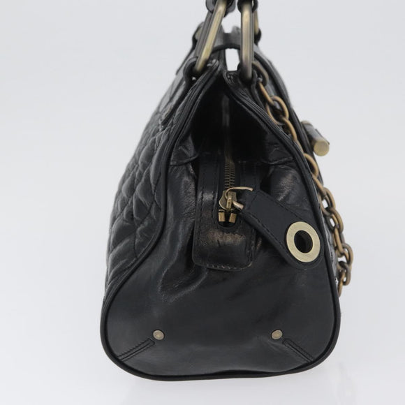 BALLY Tote Bag Leather Black Auth 160786