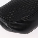 BALLY Chain Shoulder Bag Leather Black Gold Auth 160803-16