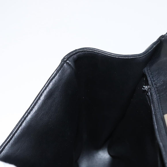 BALLY Chain Shoulder Bag Leather Black Gold Auth 160803