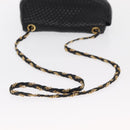 BALLY Chain Shoulder Bag Leather Black Gold Auth 160803-7
