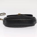 BALLY Chain Shoulder Bag Leather Black Gold Auth 160803-5