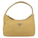 PRADA Hand Bag Nylon Beige Silver Auth 160804-13