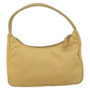 PRADA Hand Bag Nylon Beige Silver Auth 160804-2