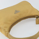 PRADA Hand Bag Nylon Beige Silver Auth 160804-6