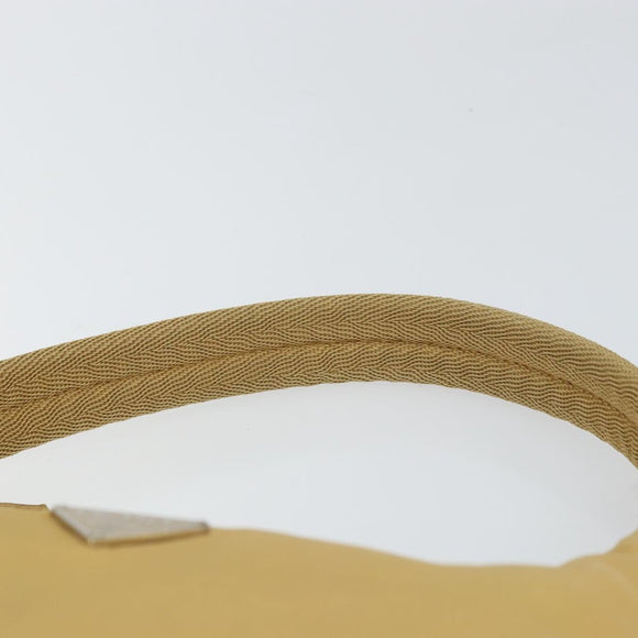 PRADA Hand Bag Nylon Beige Silver Auth 160804