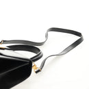 CELINE Circle Hand Bag Leather 2way Black Gold Auth 160805V-10