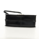CELINE Circle Hand Bag Leather 2way Black Gold Auth 160805V-11