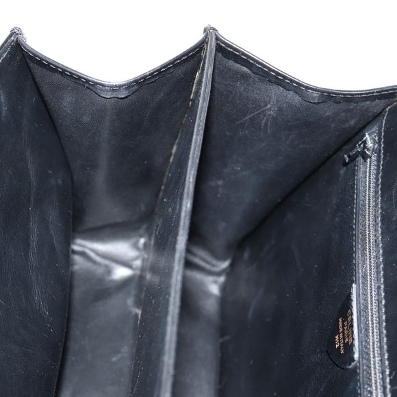 CELINE Circle Hand Bag Leather 2way Black Gold Auth 160805V