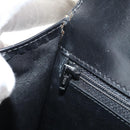 CELINE Circle Hand Bag Leather 2way Black Gold Auth 160805V-26