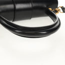 CELINE Circle Hand Bag Leather 2way Black Gold Auth 160805V-7