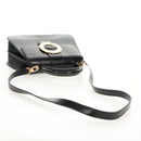 CELINE Circle Hand Bag Leather 2way Black Gold Auth 160805V-9