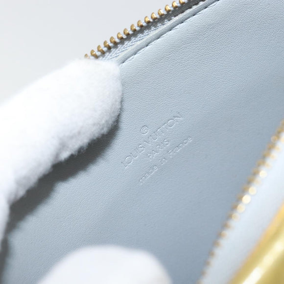 LOUIS VUITTON Monogram Vernis Motto Accessory Pouch Gris M91030 LV Auth 160810
