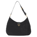 PRADA Shoulder Bag Nylon Black Gold Auth 160811-2