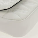 VERSACE Chain Shoulder Bag Leather White Gold Auth 160815M-15