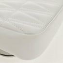 VERSACE Chain Shoulder Bag Leather White Gold Auth 160815M-17