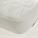 VERSACE Chain Shoulder Bag Leather White Gold Auth 160815M-18