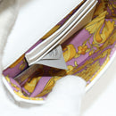 VERSACE Chain Shoulder Bag Leather White Gold Auth 160815M-10